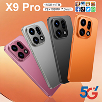 Teléfono X9 Pro Original Desbloqueado, Pantalla de 7.3 Pulgadas, Deca Core, 16GB de RAM, Smartphone 5G, Cámara HD de 108MP para Viajes, Grabación y Creación de Vlogs