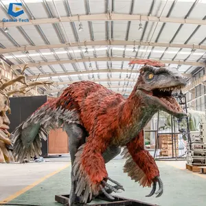 AD-62举升大小的红色羽毛动物恐龙出售