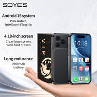 Teléfono Inteligente de Tamaño Palm Fashion Style Xs19max, 4.18 Pulgadas, 4G+64G, Android 15.0, Octa Core, 20MP, Global 4G, Mini Smartphone