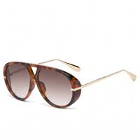 Gafas de sol de estilo piloto europeo-americano con doble puente, montura extragrande adelgazante, protección UV400, unisex, a la moda.