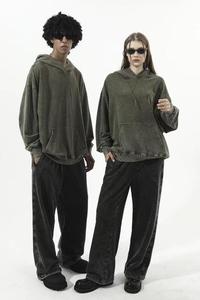 350 grammo 100% cotone Unisex <span class=keywords><strong>felpe</strong></span> acido lavaggio <span class=keywords><strong>con</strong></span> <span class=keywords><strong>cappuccio</strong></span> <span class=keywords><strong>felpe</strong></span> <span class=keywords><strong>Vintage</strong></span> stringa meno Oversize Top dei pesi massimi - Product Image 4