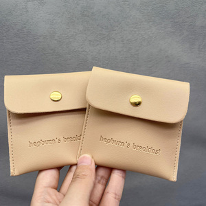 Custom Small Pu Leather Envelope Jewelry Bag and <b>Box</b> with Emboss Logo, Bracelet <b>Earring</b> and Jewelry Package Display. - Product Image 2
