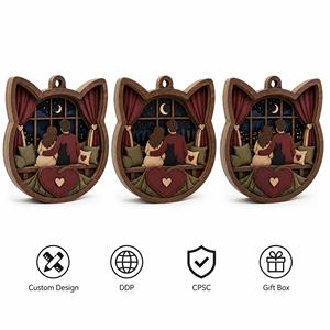 Adorno <span class=keywords><strong>de</strong></span> Corazón con Ventana a la Luz <span class=keywords><strong>de</strong></span> la Luna para <span class=keywords><strong>Parejas</strong></span>, Cortado con Láser en Madera Contrachapada <span class=keywords><strong>de</strong></span> Álamo, para Decoración del Hogar, Regalo, Venta al por Mayor OEM/ODM, CPSC, DDP - Product Image 6