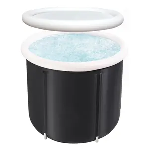 도매 PVC 얼음 목욕 뚜껑 휴대용 접이식 얼음 욕조 로고와 스파 배럴