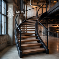 Conception sur mesure de l'intérieur d'une villa de luxe moderne, développement de plans, escalier courbé
