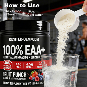Fournisseur de poudre de complément alimentaire de santé, de marque privée OEM, complexe de vitamine B, <span class=keywords><strong>BCAA</strong></span>, <span class=keywords><strong>EAA</strong></span>, poudre de pré-entraînement - Product Image 5