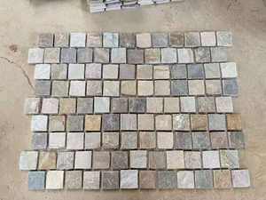 Adoquines de cuarzo Natural con aspecto de ladrillo Beige, adoquines para exteriores, lados caídos, adoquines de piedra suelta, hojas de malla para entrada/pasarela - Product Image 5