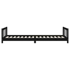 Cama Litera Infantil de Madera de Pino Maciza, Diseño Moderno, Color Negro, Muebles de Dormitorio, Barandilla de Seguridad para Niños y Niñas, Guardería - Product Image 5