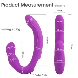 Vibromasseur sans fil avec télécommande, en Silicone, pliable, sans bretelles, double godemiché, pour femmes, jouet sexuel - Product Image 2