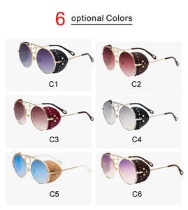 Doisyer 2020 Ladies <span class=keywords><strong>steampunk</strong></span> Sunglasses thời trang Kính da với vàng hoặc bạc khung cho ngoài trời mặc - Product Image 6