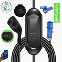 Nouveau chargeur EV portable XTEVSE de haute qualité 3,5 kW 7 kW Type 2 GBT avec écran LCD, entrée 85 V-265 V, courant réglable 16 A 32 A
