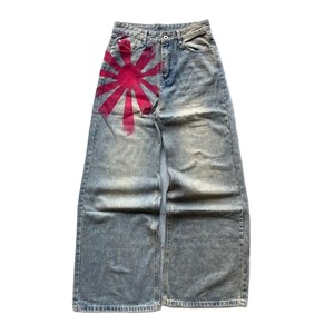 Pantaloni in Denim a <span class=keywords><strong>gamba</strong></span> <span class=keywords><strong>larga</strong></span> da <span class=keywords><strong>uomo</strong></span> all'ingrosso stile retrò Vintage Design di nicchia <span class=keywords><strong>Jeans</strong></span> traspiranti larghi a vita media lavabili - Product Image 6