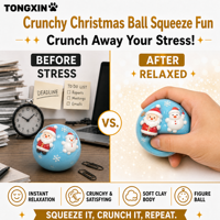 Jouet Squishy en Argile Croustillante de Noël TONGXIN, Jouets Anti-Stress Personnalisables, Balle Anti-Stress, Cadeau de Noël Squishy Père Noël
