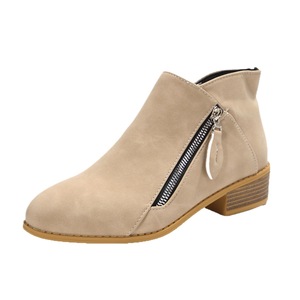 Nouvelles bottines pour femmes automne/hiver, bout pointu, talon moyen, ventilation, fermetures éclair double face, style européen américain - Product Image 6