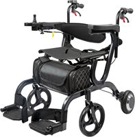 Chariot électrique pliable Rollator pour personnes âgées avec siège et dossier