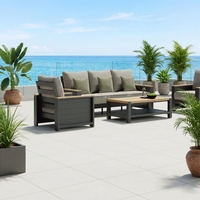 Modernes Langlebiges Graues Aluminium-Gartenmöbelset für Innenhof, Freizeit und Hotelnutzung