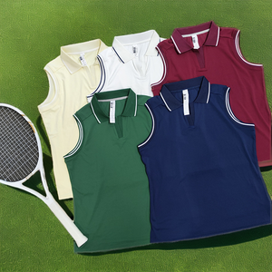 Nuevo Polo de Golf de Manga Corta para Mujer, Secado Rápido, para Deportes al Aire Libre, Tenis, Spandex/Nylon, Color Sólido - Product Image 2