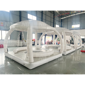 Estate Water Bar gonfiabile galleggiante con tenda Sun Deck Floating isola Lounge per feste piattaforma gonfiabile galleggiante - Product Image 3