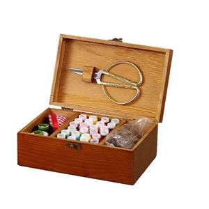 Caja de Almacenamiento de Agujas de Madera, Organizador Cuadrado de Herramientas de Costura para Escritorio con Tijeras y Bobinas para Manualidades - Product Image 5