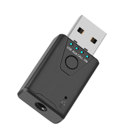 Receptor de Audio USB Bluetooth 5.4, Adaptador Estéreo Inalámbrico de Música con Micrófono de 3.5 mm para Altavoces de Coche, Auriculares, Transmisor para PC