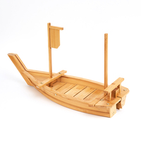 Plateau à sushi ovale en bambou durable de qualité supérieure |   Plateau de présentation professionnel pour sashimi avec glace carbonique pour la présentation de fruits de mer de luxe