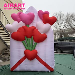 Mur de fleurs en forme de cœur <span class=keywords><strong>gonflable</strong></span> éclairé par des LED pour la décoration d'événements et de fêtes - Product Image 6