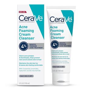 Crème nettoyante moussante anti-acné 100% USA, 4% de peroxyde de benzoyle avec acide hyaluronique, niacinamide et céramides pour peaux sujettes à l'acné - Product Image 5