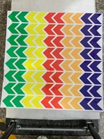 Pegatina reflectante de PVC imprimible con tinta ecosolvente, amarilla y negra, con flecha, 5 cm x 40 cm, calcomanía de señalización trasera para camión y remolque, África