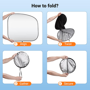 Chất Lượng Cao 2 Mảnh Có Thể Gập Lại Titan Bạc Vải Xe Màu Che Nắng Cho Xe Kính Chắn Gió Khối - Product Image 4