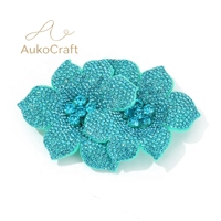 Perles de strass à motifs pour patchs de dentelle de vêtements, appliques florales 3D, fournitures de fabrication de bijoux à fixation à chaud