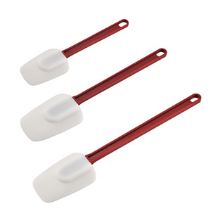 Spatules en silicone de qualité commerciale, résistantes à la chaleur jusqu'à 500°F, écologiques, compatibles lave-vaisselle, 10'', 14'', 16'', rouge et blanc, pour la pâtisserie - Product Image 6