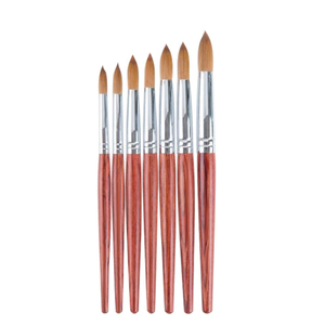 Pinceaux à ongles en poils de Kolinsky 20%-100%, tailles 12-24, manche rond en bois pour la décoration des ongles - Product Image 1