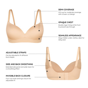 Hot bán Hexin bán buôn brasier Para mujer vô hình trở lại chất béo Áo ngực <span class=keywords><strong>push</strong></span>-<span class=keywords><strong>up</strong></span> cộng với kích thước Shapewear Áo ngực cho phụ nữ - Product Image 3