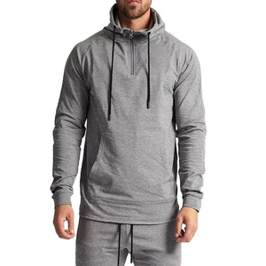 High Quality Hotsales 100% Cotton Autumn Mens Gym Sleeve Fleece Hoodie Blank Custom Regular Fit Hoodie for Men - Product Image 2