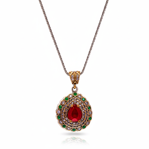 Rubí CZ piedra auténtica venta al por mayor COLLAR COLGANTE turco hecho a mano 925 joyería de plata esterlina - Product Image 2