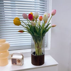Tulipes artificielles 40 cm de haut, simulation PVC, plastique souple, pour décoration intérieure, arrangement pour la Saint-Valentin - Product Image 3
