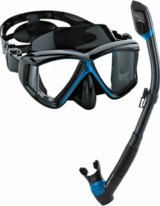 Ensemble masque de plongée et tuba avec lentille à large champ de vision et sangle réglable pour piscine, plage et sports nautiques - Product Image 1