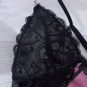 <span class=keywords><strong>Camicia</strong></span> <span class=keywords><strong>da</strong></span> <span class=keywords><strong>Notte</strong></span> Sexy e Seducente in Poliestere con Stampa a Cuori, Spacco Laterale, Fiocchi in Pizzo e Spalline Incrociate con Schiena <span class=keywords><strong>Aperta</strong></span> per Uso Domestico - Product Image 3