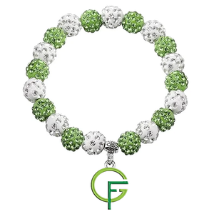Nuevo lanzamiento América GF Organización Año de Fundación Diseño Verde Cristal Con cuentas 1927 Pulsera elástica para Girl Friends Inc - Product Image 2