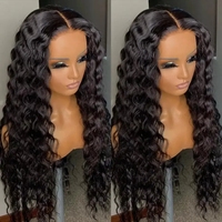 Pelucas de Cabello Humano Virgen Brasileño Transparente HD 13X6 para Frontal, 250% de Densidad, Rizado Ondulado Profundo, 30 Pulgadas, Cutícula Alineada