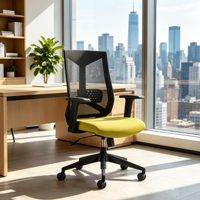 Chaise de bureau ergonomique à dossier mi-haut en maille, avec accoudoirs réglables, pour le confort et la posture