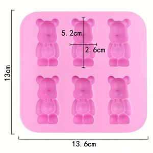 Moule en silicone écologique à 6 cavités, nouveau style, en forme d'ours Gloomy, pour gâteaux, savons, résine, bougies DIY, réutilisable, pour la pâtisserie maison, OEM/ODM - Product Image 2