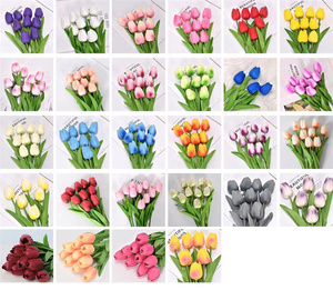 Vente en Gros de Tulipes au Toucher Réel Fleur Artificielle Tulipes Artificielles en PU Blanches pour l'Arrangement Floral de Mariage à la Maison - Product Image 6