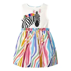 All'ingrosso personalizzazione ragazze moda stampa zebra e arcobaleno vestiti per bambini per le ragazze