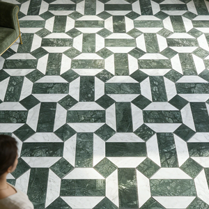 Mosaico in <span class=keywords><strong>Marmo</strong></span> Verde Scuro per Rivestimenti Interni di Hotel, Scuole, Ospedali e Piscine, Soluzione di Design Grafico - Product Image 1