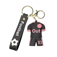 Porte-clés en métal de dessin animé avec maillot de football de C. Ronaldo, Haaland et Mbappé, pendentif de sac, petit cadeau