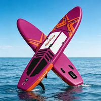 Planche de surf gonflable OEM pour adultes, design violet, pour la pêche et la navigation, avec pagaie incluse