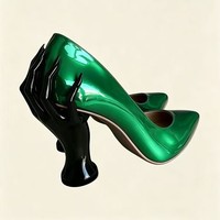 Chaussures à talons hauts pour femmes, sur mesure, OEM ODM, en cuir verni rouge cerise, à bout pointu, pour l'été, taille 35-43
