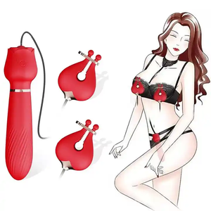 Nieuwe <span class=keywords><strong>Sex</strong></span> Product Erotische G Spot Dildo Vibrator Volwassen Seksspeeltjes Tepel Clip Klemmen Rose Vibrator Seksspeeltjes Voor Vrouw - Product Image 1