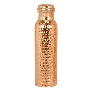 Bouteille d'eau en cuivre personnalisée OEM avec design martelé, couvercle anti-fuite, capacité de 1000 ml, bouteille d'eau en cuivre - Product Image 1